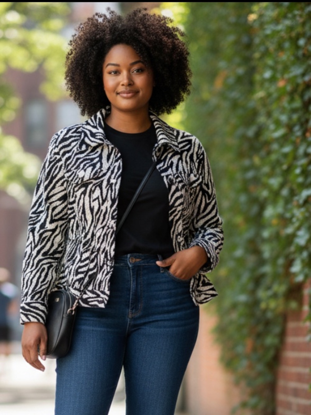 Chico's Black & White Zebra Print Jacket